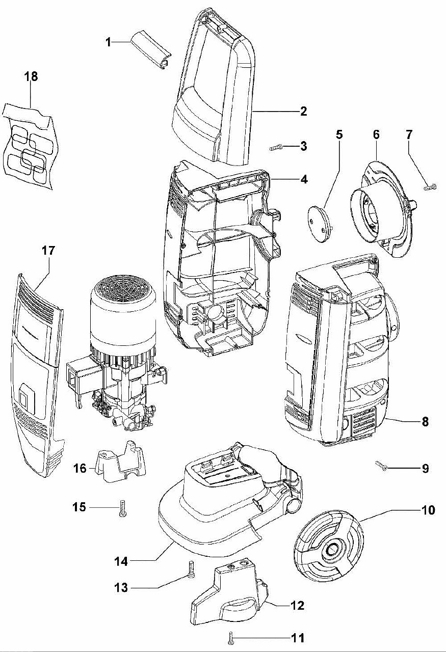 ЗАПЧАСТИ ДЛЯ АППАРАТА ВЫСОКОГО ДАВЛЕНИЯ OLEO-MAC PW 121 C (АРТ. 6850-9017) (КОРПУС)