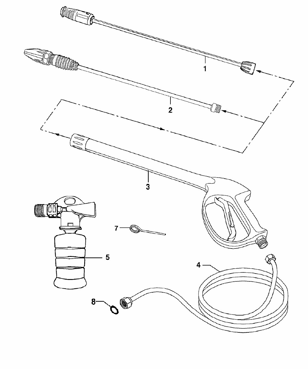 ЗАПЧАСТИ ДЛЯ АППАРАТА ВЫСОКОГО ДАВЛЕНИЯ OLEO-MAC PW 155 (АРТ. 6850-9062) (АКСЕССУАРЫ)