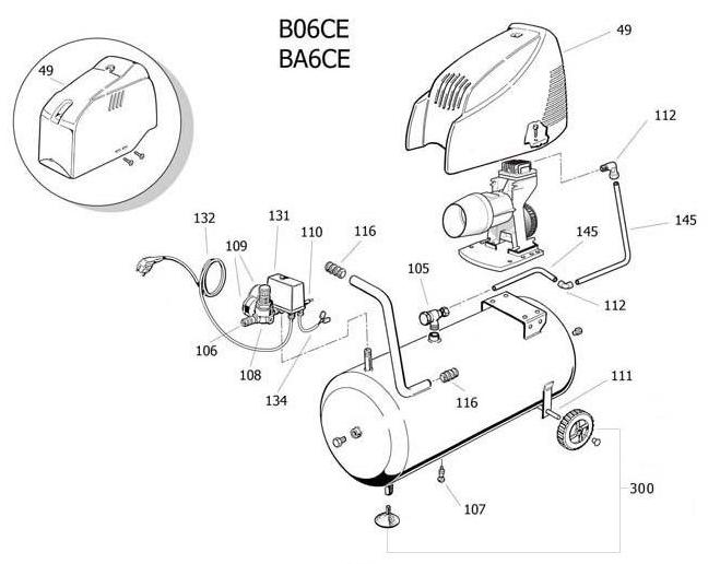 ЗАПЧАСТИ ДЛЯ КОМПРЕССОРА FUBAG OL 195/24 CM1,5 V230 (A6CC304KOA092) (КАТАЛОГ ОБЩЕГО ВИДА)