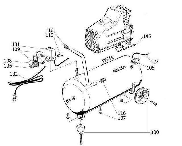 ЗАПЧАСТИ ДЛЯ КОМПРЕССОРА FUBAG DC 2,5/50 CM2,5 V230 (DCDV4G4KOA612 (DCDV4G4KOA095)) (КАТАЛОГ ОБЩЕГО ВИДА)