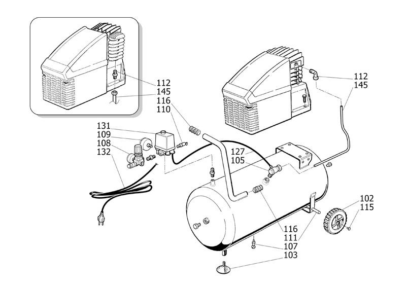 ЗАПЧАСТИ ДЛЯ КОМПРЕССОРА FUBAG F1-241/24 CM2 V230 (6SCC404KOA613 (6SCC404KOA099)) (КАТАЛОГ ОБЩЕГО ВИДА)