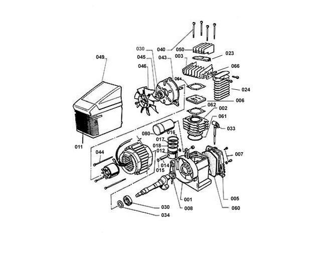 ЗАПЧАСТИ ДЛЯ КОМПРЕССОРА FUBAG F1-310/24 CM3 V230 (76CC504KOA615 (76CC504KOA114) (ДЕТАЛИРОВКА БЛОКА ПОРШНЕВОГО)