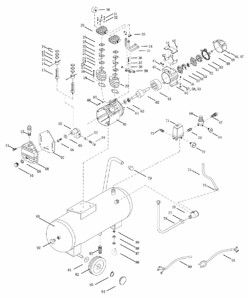 ЗАПЧАСТИ ДЛЯ КОМПРЕССОРА FUBAG VDC/100 CM3 V230 (45681885)