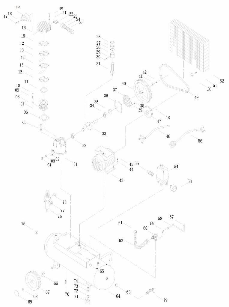 ЗАПЧАСТИ ДЛЯ КОМПРЕССОРА FUBAG VCF/100 CM3 V230 (45681472)