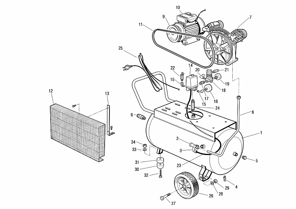 ЗАПЧАСТИ ДЛЯ КОМПРЕССОРА FUBAG VCF/50 CM3 3HP (8119610KOA096) (КАТАЛОГ ОБЩЕГО ВИДА)