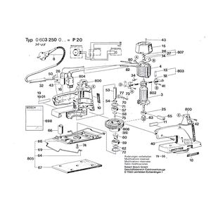 для вибрационной шлифовальной машины Bosch P 20 220 V 0603250003, деталировка 1