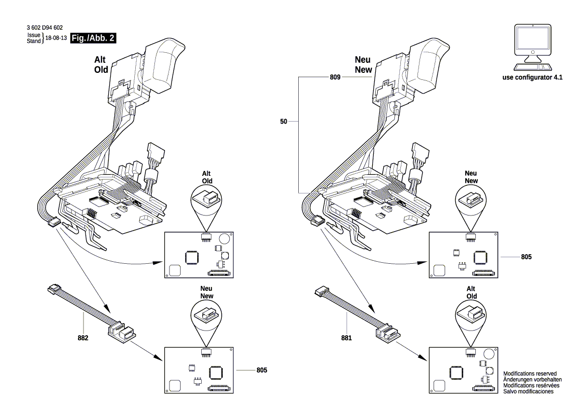 Для аккумуляторного шуруповерта Bosch ANGLE EXACT ION 23-380 18 V 3602D94602, деталировка 2