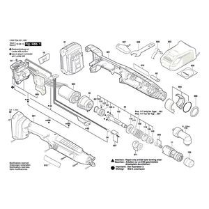 для аккумуляторного шуруповерта Bosch ANGLE EXACT ION 8-1100 18 V 3602D94600, деталировка 1