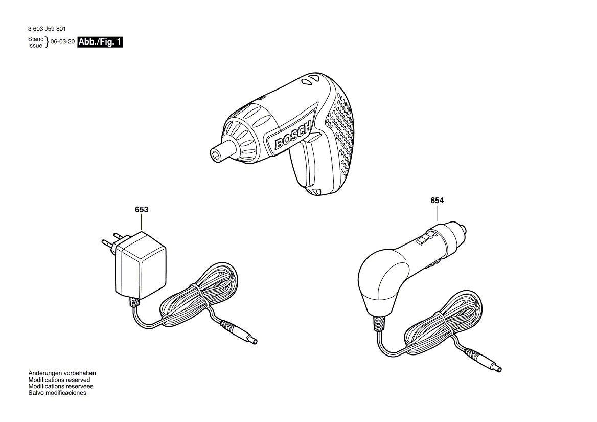 Для аккумуляторного шуруповерта Bosch IXO 3.6 V 3603J59801, деталировка 1