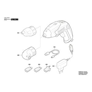 для аккумуляторного шуруповерта Bosch IXO V 3.6 V 3603JA8002, деталировка 1