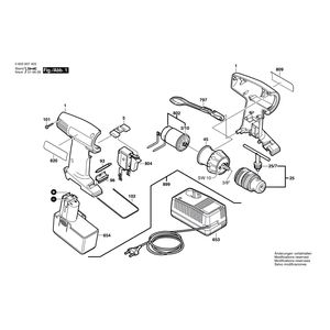 для аккумуляторного шуруповерта Bosch PSR 14,4 VE 14.4 V 0603937466, деталировка 1