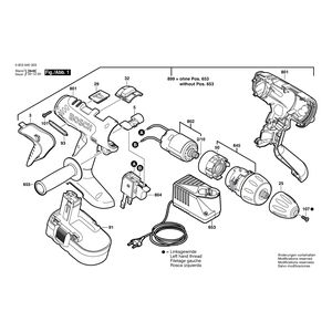 для аккумуляторного шуруповерта Bosch PSR 18 VE-2 18 V 0603940320, деталировка 1