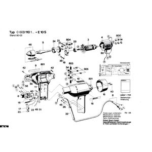 для дрели Bosch E 10 S 220 V 0603110103, деталировка 1