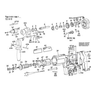 для дрели Bosch ELECTRONIC R/L 220 V 0601159703, деталировка 1