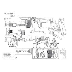 для дрели Bosch M 21 S 220 V 0603120003, деталировка 1