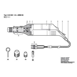 для микро-дрели Bosch MBM 42 220 V 0603961003, деталировка 1