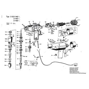 для ударной дрели Bosch E 21 SB 220 V 0603143103, деталировка 1