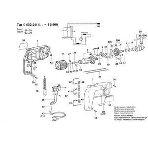 для ударной дрели Bosch SB 400 220 V 0603241503, деталировка 1