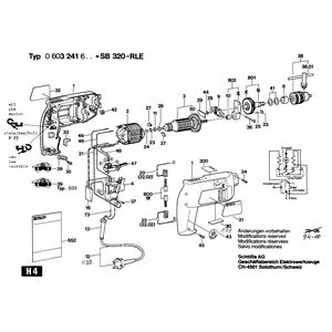 для ударной дрели Bosch SB 400 RLE 220 V 0603241603, деталировка 1