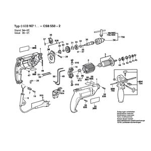 для ударной дрели Bosch CSB 550-2 230 V 0603167103, деталировка 1