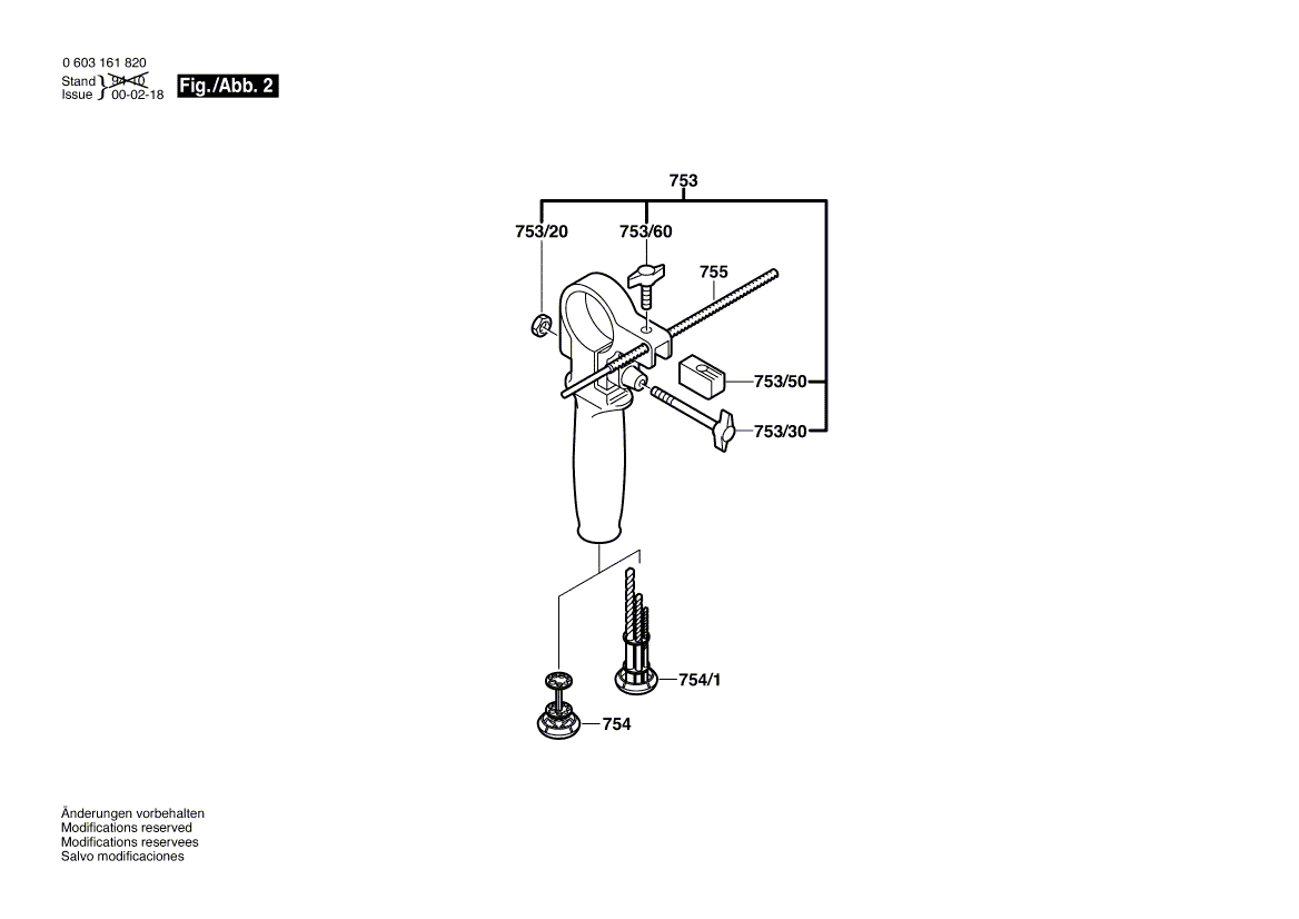 Для ударной дрели Bosch CSB 650-2 RE 230 V 0603161870, деталировка 2