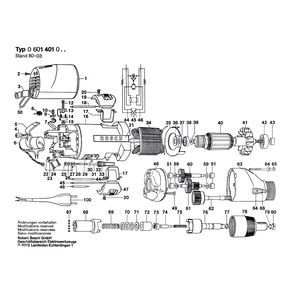 для шуруповерта Bosch 220 V 0601401003, деталировка 1