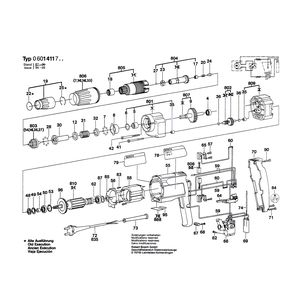 для шуруповерта Bosch 220 V 0601411703, деталировка 1