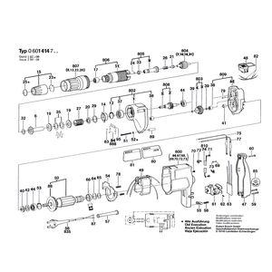 для шуруповерта Bosch 220 V 0601414703, деталировка 1