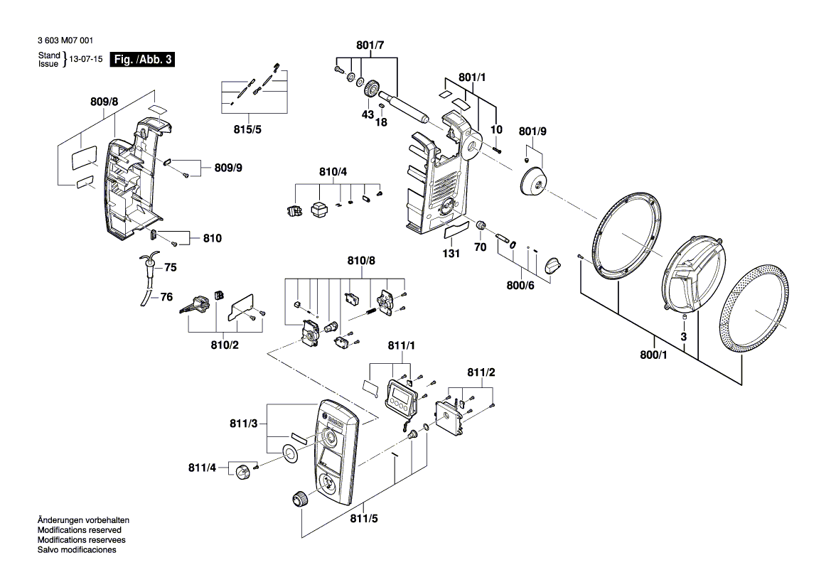 Для настольного сверлильного станка Bosch PBD 40 230 V 3603M07001, деталировка 3