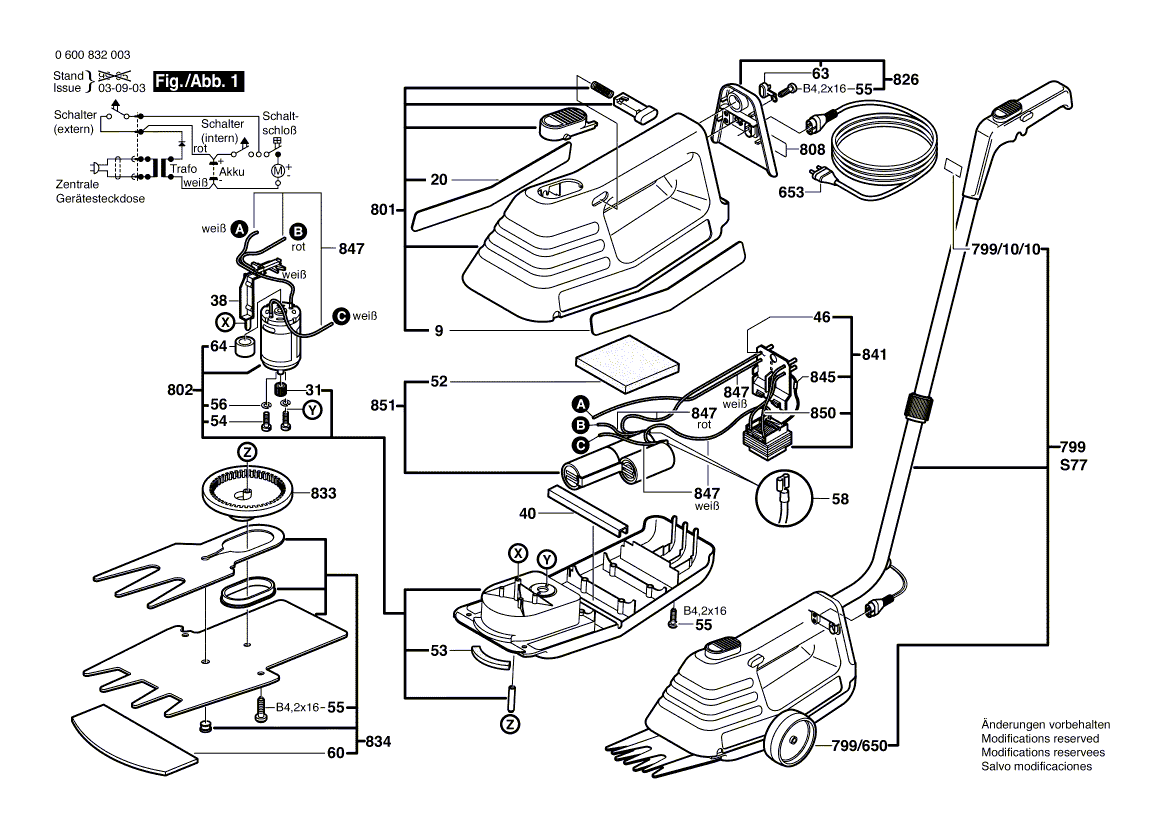 Для аккумуляторных ножниц Bosch AGS 50 3.6 V 0600832060, деталировка 1