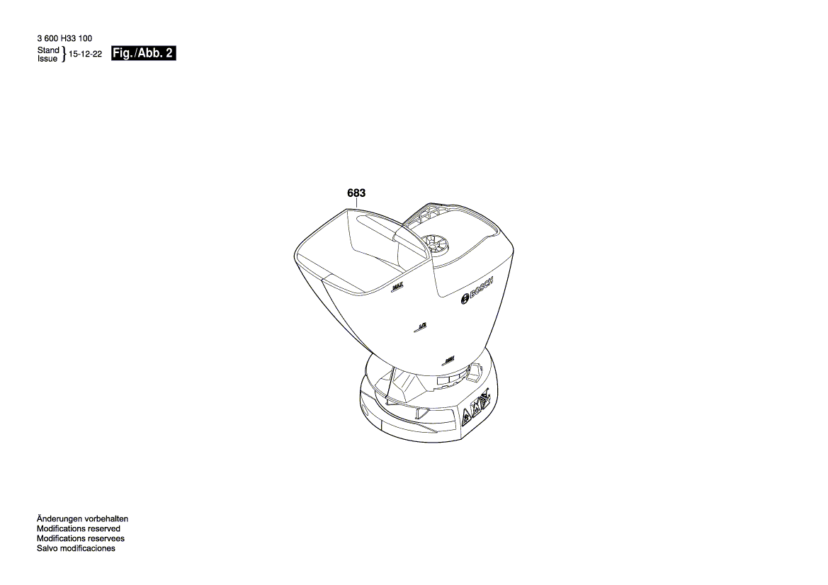 Для аккумуляторных ножниц Bosch ISIO 3.6 V 3600H33100, деталировка 2