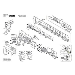 для отбойного молотка Bosch PBH 1 230 V 0603302003, деталировка 1