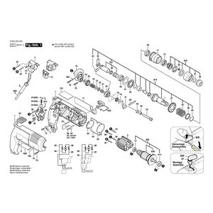 для отбойного молотка Bosch PBH 16-2 220 V 0603245003, деталировка 1