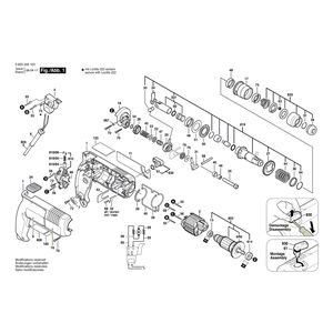 для отбойного молотка Bosch PBH 200-2 220 V 0603245103, деталировка 1