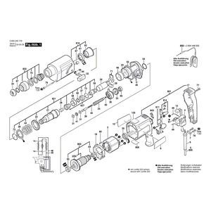 для перфоратора Bosch PBH 14-E 220 V 0603243703, деталировка 1