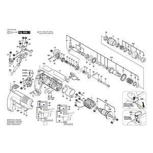 для перфоратора Bosch PBH 16 RE 220 V 0603245603, деталировка 1