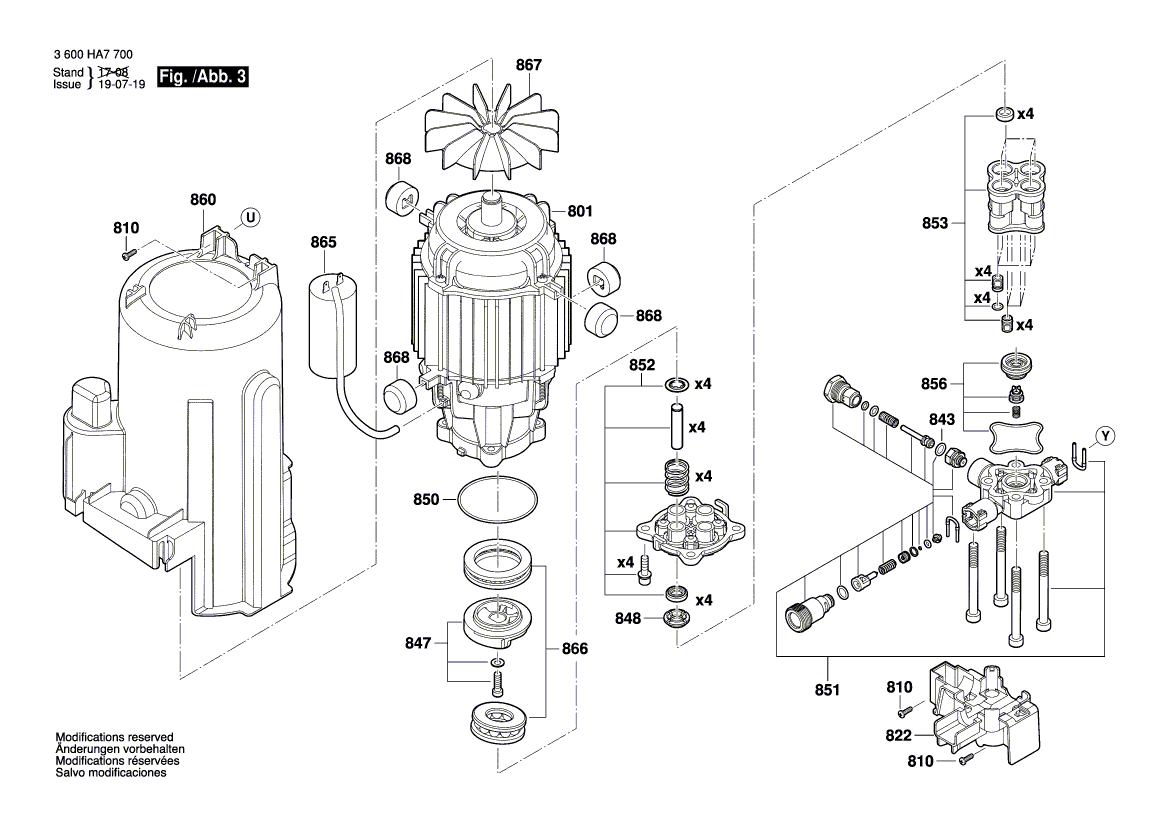 Для очистителя высокого давления Bosch AdvancedAquatak 150 230 V 3600HA7700, деталировка 3