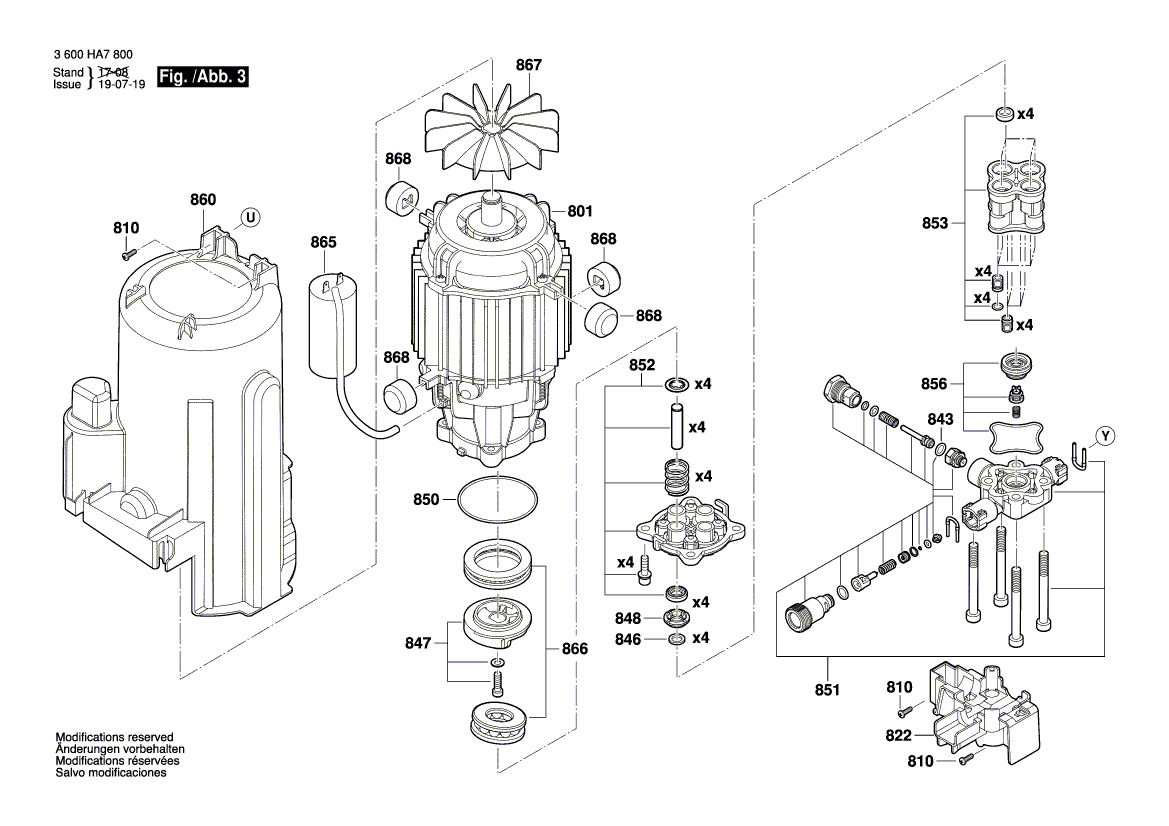 Для очистителя высокого давления Bosch AdvancedAquatak 160 230 V 3600HA7800, деталировка 3