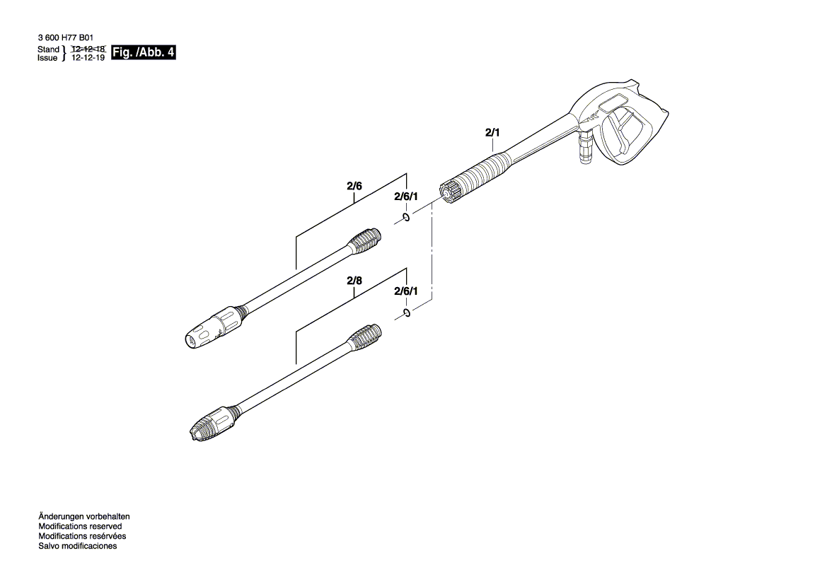 Для очистителя высокого давления Bosch AQUATAK 150 PRO X 230 V 3600H77B01, деталировка 4