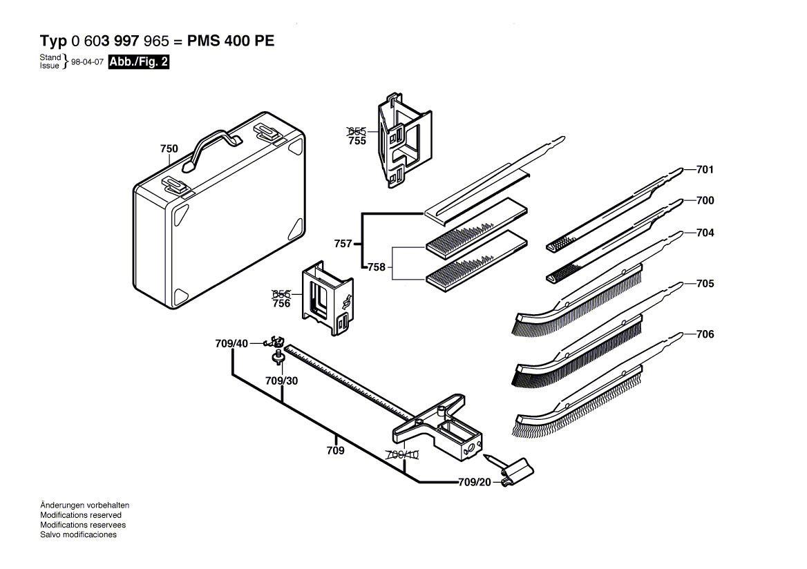 Для мульти-пилы Bosch PMS 400 PE 230 V 0603997965, деталировка 2