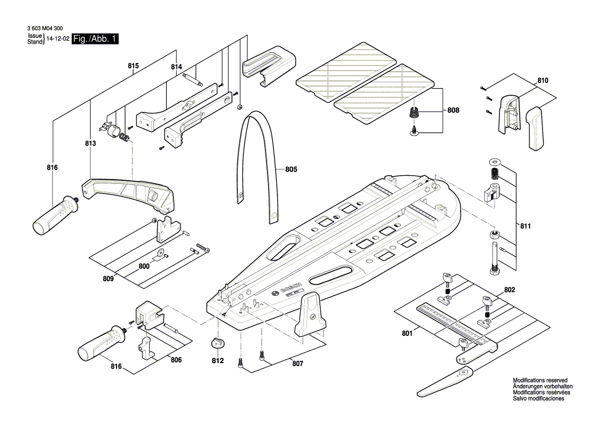 Для плиткореза Bosch PTC 470 3603M04300, деталировка 1