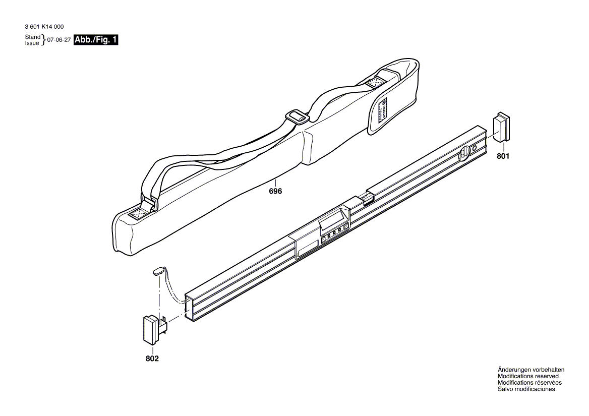 Для измерительного прибора Bosch DNM 120L 3601K14100, деталировка 1