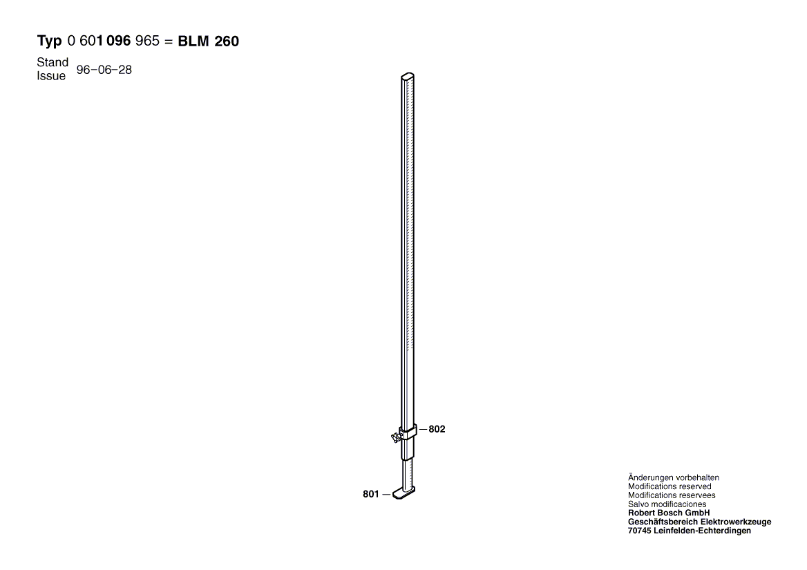 Для измерительной рейки Bosch BLM 260 0601096965, деталировка 1