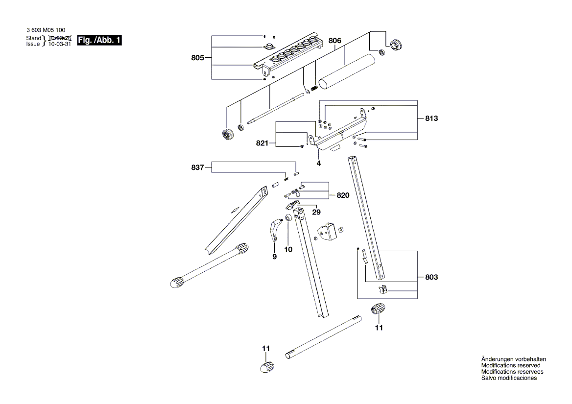 Для монтажного инструмента Bosch PTA 1000 230 V 3603M05100, деталировка 1