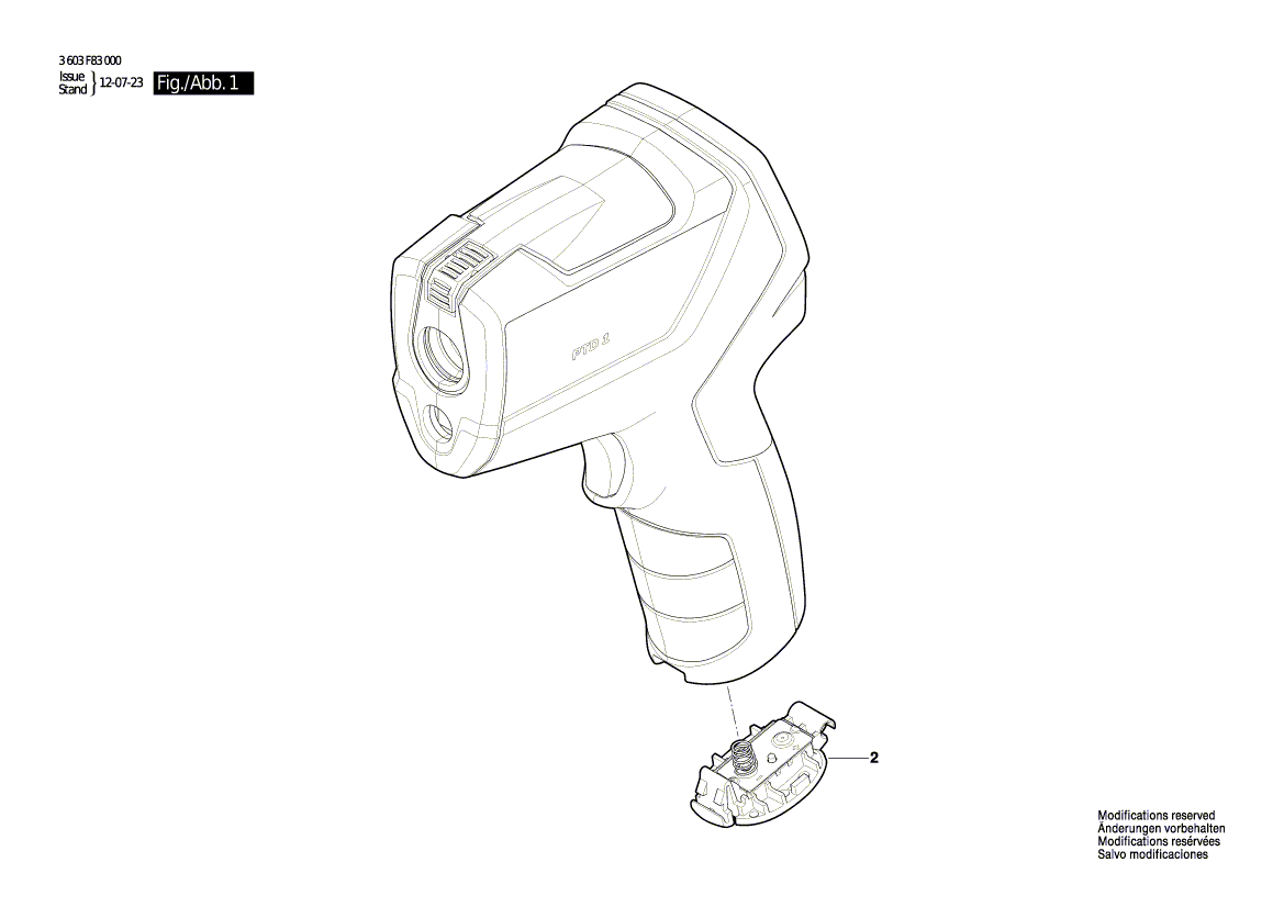 Для пирометра Bosch PTD 1 3603F83000, деталировка 1