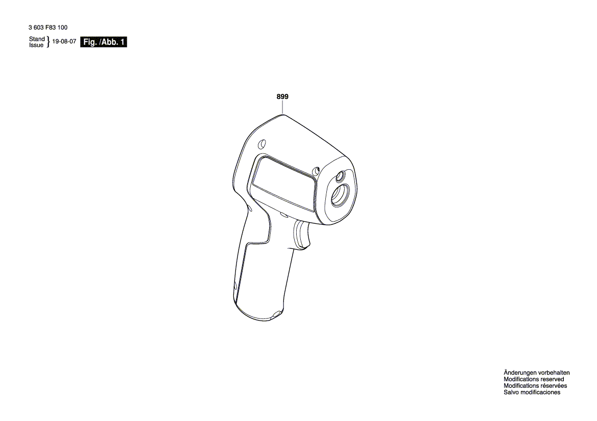 Для пирометра Bosch UniversalTemp 3603F83100, деталировка 1