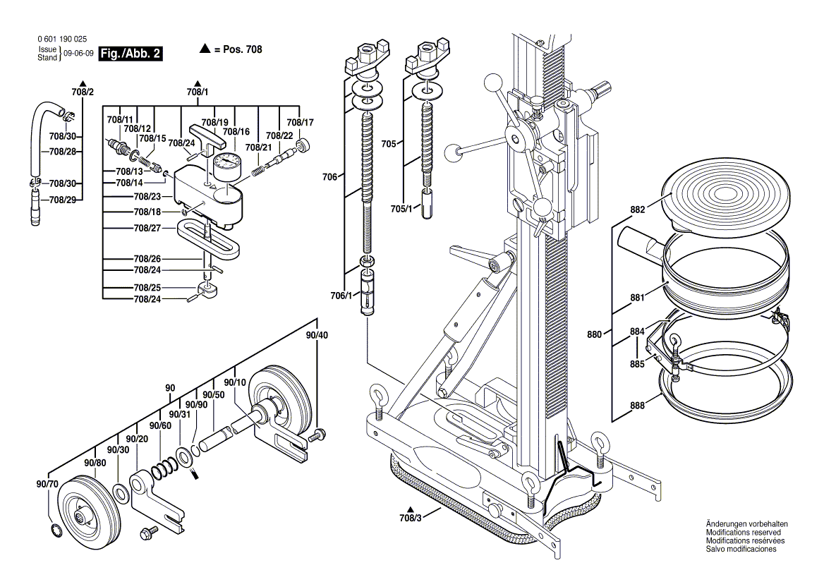 для сверлильной стойки Bosch S 500 A 0601190025, деталировка 2