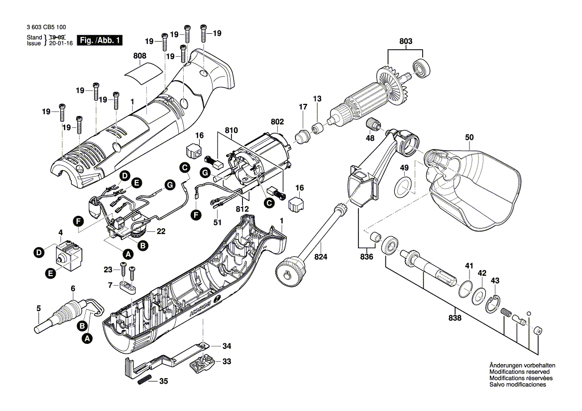 Для шлифовального ролика Bosch Texoro 230 V 3603CB5100, деталировка 1