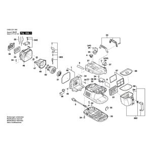 для универсального пылесоса Bosch Easy Vac 3 230 V 3603CD1000, деталировка 1