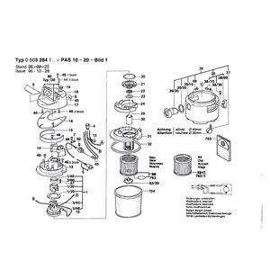 для универсального пылесоса Bosch PAS 10-20 230 V 0603284103, деталировка 1